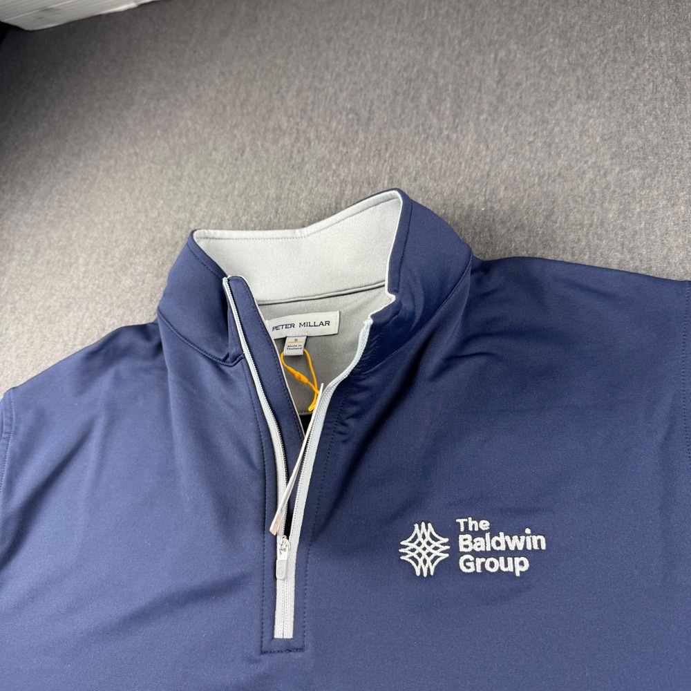 Peter Millar Crown Sport Mens Navy Blue Quarter Zip Pullover Small NWT MEDEK40